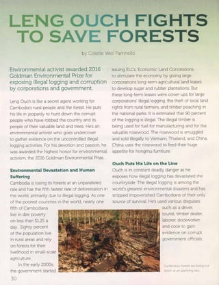 Leng Ouch Fights to Save Forests by Colette Weil Parrinello Cobblestone Publications