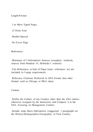 Length Format 3 Or More Typed Pages 12 Point Font Doub