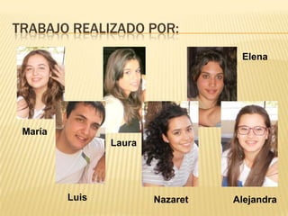 TRABAJO REALIZADO POR:
                                   Elena




 María
                Laura




         Luis           Nazaret   Alejandra
 