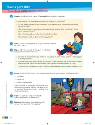 Pasos para leer
                                               Poslectura: Comprensión del texto
                         ...