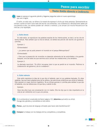 Pasos para escribir
                                                                               Texto: Estilo directo e...