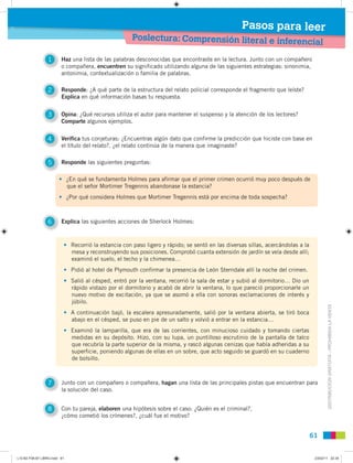 Pasos para leer
                                                     Poslectura: Comprensión literal e infere
            ...