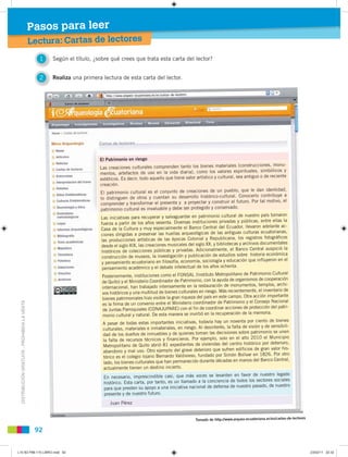 Pasos para leer
                                               Lectura: Cartas de lectores
                               ...