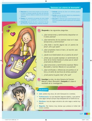 Destrezas con criterios de desempeño

                                 • Relacionar las emociones propias con las del tex-...