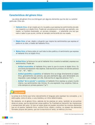 Características del género lírico
                                                  Las obras del género lírico se disting...