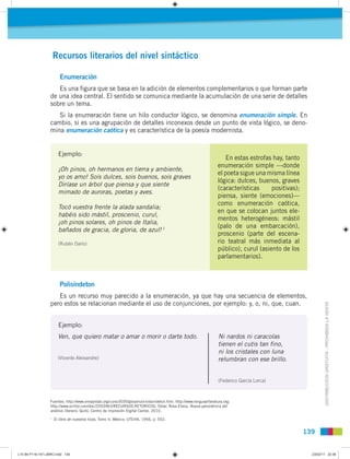 Recursos literarios del nivel sintáctico

                         Enumeración
                     Es una figura que se b...