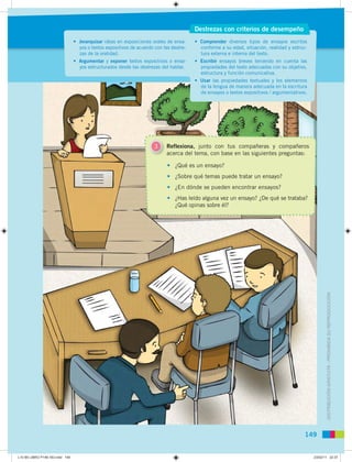 Destrezas con criterios de desempeño
                                 • Jerarquizar ideas en exposiciones orales de ensa- ...