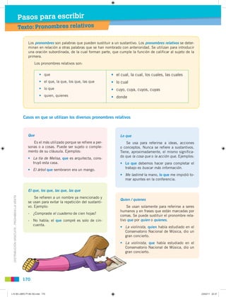 Pasos para escribir
                                               Texto: Pronombres relativos

                          ...