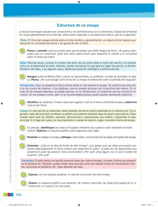 Estructura de un ensayo
                                                La lectura de ensayos requiere que conozcamos y no...