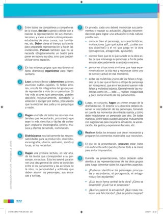 1    Entre todos los compañeros y compañeras          7    En privado, cada uno deberá memorizar sus parla-
              ...