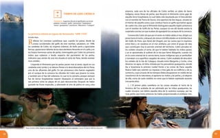 38 39
Tiempo de leer: Crónica
Refieren los cronistas castellanos que, cuando los parias, desde las
costas occidentales del golfo de este nombre, saludaron, en 1498,
las carabelas de Colón, las vírgenes indianas, de bello porte y agraciadas
formas, aparecieron delante de los descubridores llevando en el cuello y en
los brazos hermosas sartas de perlas. Interrogados por Colón los primeros
indios que subieron a bordo respecto del yacimiento de las perlas,
indicaron que venían de una isla situada al norte de Paria, donde existían
ricos ostiales.
Creyendo el Almirante que las perlas yacían más al oeste, siguió en sus
carabelas este rumbo y se detuvo frente a la desembocadura del río Paria,
uno de los afluentes del golfo. En tan pintoresco sitio fueron regalados
por el cacique de la comarca los oficiales de Colón que pisaron la costa,
y también por el hijo del soberano, lo cual no es extraño, porque siempre
fue de tierras hospitalarias repartir obsequios al extranjero que por la
vez primera visita las playas de un país desconocido. Después de haber
gustado las frutas tropicales, y saboreado el vino de palma en una y otra
La primera colonia en aguas de Venezuela. 1498-15502
Arístides Rojas
estancia, cada uno de los oficiales de Colón recibió, en plato de barro
indígena, ostras llenas de perlas, que llevaron al Almirante como gaje de
aquella tierra hospitalaria, la cual había sido bautizada por el Descubridor
con el nombre de Tierra de Gracia. Una apertura de dos leguas, situada en
el interior de aquella costa y que conduce hacia un golfo que bañan aguas
de cuatro ríos, hizo que el Almirante distinguiera aquella región pintoresca
con el nombre de Golfo de las Perlas, aunque no era allí donde existía la
suspirada concha con que acaban de agasajarle los caciques de la comarca.
Convencido Colón de que por el oeste no había salida al mar, dirigió sus
proas hacia el norte, y después de vencer mil dificultades en la temida boca
del Golfo de Paria, que llamó del Dragón, por los sustos que le inspirara,
entró libre y sin zozobras en el mar antillano, por entre el grupo de islas
que constituyen hoy la porción oriental del territorio. Colón pensaba en
los ostiales situados al norte, de que le habían hablado los indios parias;
y ya se aproximaba al sudeste de la isla que llamó Margarita, cuando vio
en la costa oriental de la vecina tierra, buzos indígenas que se zambullían
y tornaban a la superficie cargados de ostras. Colón acababa de descubrir
los ostiales de la isla de Cubagua, situada entre Margarita y Coche, cima
desierta, sin agua, sin leña, visitada por los pescadores guaiqueríes, donde
iba a levantarse la primera ciudad frente a las costas de Paria; aquella
Nueva Cádiz que ostentó sus riquezas e hizo gala de sus edificios y de su
comercio, y que a través de los tiempos debía desaparecer en medio de los
cataclismos de la naturaleza, al agotarse los indios y las perlas, y al alejarse
de ella, como de suelo maldito, los seres que la habían explotado durante
cincuenta años.
[…] El primer plato castellano en las costas situadas al norte de la
América del Sur acababa de ser admirado por las tribus guaiqueríes, las
cuales trocaron con delirio aquella obra de la cerámica europea, por las
ricas perlas que hasta entonces les había proporcionado el antillano mar.
Vocabulario. Sugerimos discutir el significado y uso de las
palabras “cronistas”, “golfo”, “yacimiento”, “hospitalaria”,
“ostras”, “guaiqueríes”, “cataclismo”, “filibusteros”, “Cubagua”.
2
Rojas, Arístides (2008). Orígenes venezolanos (historia, tradiciones, crónicas y leyendas). Caracas: Fundación Biblioteca Ayacucho.
 