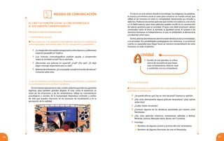MEDIOS DE COMUNICACIÓN
64 65
EL CINE Y SU FUNCIÓN SOCIAL. EL CINE EN VENEZUELA.
EL DOCUMENTAL CINEMATOGRÁFICO
1. Conocimientos previos
Presta atención a las siguientes interrogantes, piensa en tu experiencia
como espectador. Intercambia ideas con tus compañeros y compañeras:
	 ¿La magia del cine puede transportarte a otras épocas y a diferentes
espacios geográficos? Explica.
	¿Las historias cinematográficas podrían ayudar a comprender
mejor la sociedad actual? Da un ejemplo.
	 ¿Recuerdas una película en especial? ¿Cuál? ¿Por qué? ¿Te dejó
algún mensaje importante para tu vida?
	 Además de entretener, ¿el cine puede cumplir la función de educar?
Comenta sobre esto.
2. Lee con atención esta información. Prepárate para discutir su contenido
con la orientación de tu profesor o profesora:
Elcineintentarepresentarlavida,ytodossabemosqueellanosgarantiza
lágrimas, pero también grandes alegrías. El cine, como la existencia, se
nutre de las emociones y de los sentimientos, refleja las características
psicológicas y sociales de la humanidad. Reproduce actitudes y estilos
de vida que pueden intervenir en los procesos de socialización y en la
percepción de la realidad.
El cine es un arte síntesis donde la tecnología, las imágenes, las palabras,
la música y el entorno social se unen para construir un mundo virtual, que
refleja al ser humano en toda su complejidad, destacando sus virtudes y
defectos. Podemos encontrar películas que inciten a la violencia, a los vicios
y a la delincuencia, pero otras películas pueden incidir en la construcción
de valores positivos para la sociedad. El buen cine debe promover valores
universales como el amor, la amistad, la igualdad social, el respeto a los
derechos humanos, la independencia, la paz, la solidaridad, la democracia
y la libertad, entre otros.
Elcine,ademásdeentretener,tienelamisióndeeducaralascomunidades,
a la sociedad. Sus posibilidades pedagógicas son inmensas, si se toma en
cuenta su capacidad para llegar hasta un número extraordinario de seres
humanos en todo el planeta.
	 Escribe, en tres párrafos, tu crítica
acerca de una película que hayas
visto recientemente, léela en clase
y coméntala con tus compañeros.
3. El cine en Venezuela
Discute con todos los estudiantes de tu salón, las interrogantes que se te
presentan a continuación:
	 ¿Se puede afirmar que hay un cine nacional? Expresa tu opinión.
	 ¿Has visto últimamente alguna película venezolana? ¿Qué opinas
sobre ésta?
	 ¿Cuáles títulos recuerdas?
	 ¿Conoces algunas de las temáticas planteadas por nuestro cine?
Nómbralas.
	¿Has visto películas históricas venezolanas referidas a Bolívar,
Miranda, Zamora, Manuela Sáenz, Boves, etc? Comenta.
	Investiga:
	 Nombres de algunos actores y actrices del cine venezolano.
	 Nombres de algunos directores de cine en Venezuela.
Piensa en el cine y en su función social
AA
ctividad
 