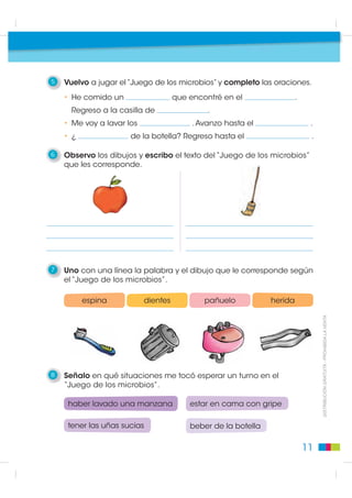4. Juegos de lenguaje:               5. Carteleras: afiches,               6. ¡Los cuentos
    adivinanzas,                         cartelera de cine          152        maravillosos!                188
    trabalenguas, retahílas,
    nanas y rondas.         118      ¡A leer todo lo que nos rodea! 152    Los cuentos maravillosos         188
                                     Para hablar y escuchar                Para hablar y escuchar
Juguemos a la ronda            118   Exponer y escuchar carteles 154       Narrar y comprender
                                                                           cuentos maravillosos             190
Para hablar y escuchar               Pasos para leer
Narrar y escuchar una retahíla 120   Prelectura: el cartel          156    Pasos para leer
                                                                           Prelectura:
Pasos para leer                      Prelectura: el cartel          158
                                                                           elementos paratextuales          192
Prelectura:
                                     Lectura: el cartel             160
elementos paratextuales        122                                         Lectura: “Juan el oso”           193
                                     Pasos para escribir
Lectura: la ronda              123                                         Lectura: “Juan el oso”           198
                                     Planificación:
Lectura: rimas consonantes           situación comunicativa         161    Poslectura: “Juan el oso”        200
y asonantes                    124
                                     Planificación:                        Poslectura: estructura           202
Pasos para escribir                  generación de ideas            162
                                                                           Pasos para escribir
Planificación:
                                     Planificación:                        Planificación: estructura del
estructura de las rondas       126
                                     organización de ideas          165    cuento maravilloso               204
Redacción y revisión           128
                                     Texto: los adjetivos género           Planificación:
Planificación: adivinanzas     129   y número                       167    generación de ideas              206
Pasos para leer                      Texto: uso del diminutivo      169    Pasos para leer
Lectura: adivinanzas           130                                         Lectura: El Castillo de Irás y
                                     Texto: el punto y seguido      170
                                                                           No volverás                      208
Poslectura: adivinanzas        132
                                     Texto: el punto y aparte       171
                                                                           Poslectura: El Castillo de Irás
Pasos para escribir
                                     Texto: uso de la “m” antes            y No volverás                   211
Planificación: estructura de
                                     de “p “y “b”                   172
las adivinanzas                133                                         Pasos para escribir
                                     Redacción y revisión: el cartel 173   Planificación: estructura de
Redacción: adivinanzas         135
                                                                           los cuentos maravillosos         212
                                     Pasos para leer
Pasos para leer
                                     Lectura:                              Planificación:
Prelectura:
                                     cartelera cinematográfica      174    generación de ideas              214
El Castillo de Cucurumbé       136
                                     Poslectura:                           Pasos para leer
Lectura: La oveja lanuda       138
                                                                                                                  DISTRIBUCIÓN GRATUITA - PROHIBIDA SU VENTA
                                     cartelera cinematográfica      175    Lectura: El príncipe             217
Poslectura: La oveja lanuda    142
                                     Lectura: tabla de datos        176    Autoevaluación                   220
Pasos para escribir
                                     Poslectura: tabla de datos     177    Evaluación sumativa              221
Planificación:
estructura de la retahíla      144   Lectura: tabla de datos        178    Glosario                         222
Redacción: una retahíla        146   Lectura: señales y anuncios    180    Bibliografía                     224
Pasos para leer                      Pasos para escribir
Lectura: nanas                 147   Texto: sílaba tónica y átona   182
Lectura: trabalenguas          148   Texto: uso de la h             183
Autoevaluación                 150   Texto: familia de palabras     184
Evaluación sumativa            151   Autoevaluación                 186
                                     Evaluación sumativa            187




                                                                                                              7
 