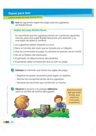Pasos para escribir
                                                     Redacció y revisión: texto instructivo
                                                       d   ión     isión

                                                        1    Con la ayuda de todo lo aprendido, escribo las instrucciones para
                                                             dibujar un gato. Me aseguro que el texto esté correcto.
Texto instructivo
        ',675,%8,Ï1 *5$78,7$  352+,%,'$ /$ 9(17$




                                                       30
 