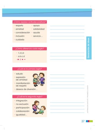 1   2    3    4    5    6    7    8    9   10   11   12   13

A

B

C




                                                                                            Situación comunicativa
CH

D

E

F

G

H

I

J

K

L
                                                                            ',675,%8,Ï1 *5$78,7$  352+,%,'$ /$ 9(17$


2    Leo el diálogo y pienso cómo mejorar la relación entre jugadores.

     A mí no me gusta
          perder.                                 ¿Y te gusta jugar?




                                                                       33
 