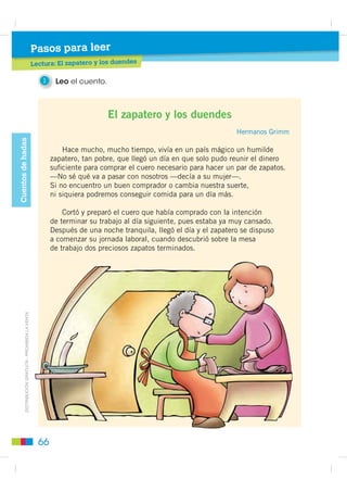 Pasos para escribir
                                             Redacción y edición: cuento de hadas

                                                1   Escribo mi primer borrador dentro de los recuadros. Las preguntas
                                                    me ayudan a pensar en cada una de las partes del cuento.

                                                 Situación inicial                  1.

                                                 1. ¿Cómo es el escenario?
                                                    ¿Qué hay en él?                 2.

                                                 2. ¿Cómo son los personajes
                                                    principales?                    3.

                                                 3. ¿Cómo son sus
                                                    personalidades?                 4.
                                                 4. ¿Qué están haciendo?
                                                 5. ¿Cómo son los personajes        5.
                                                    secundarios?
                                                 Conflicto                          6.

                                                 6. ¿Qué ocurrió?
                                                    ¿Con quién se encontró?



                                                 Desarrollo                         7.

                                                 7. ¿Qué acciones realizaron
',675,%8,Ï1 *5$78,7$  352+,%,'$ /$ 9(17$




                                                    los personajes?                 8.

                                                 8. ¿Después qué pasó?


                                                                                    9.
                                                 Solución del conflicto
                                                 y final de la historia
                                                                                    10.
                                                 9. ¿Comó se solucionó
                                                    el conflicto?
                                                 10. ¿Cómo termina el cuento?


                                               62
 