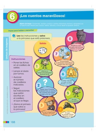EVALUACIÓN SUMATIVA
                                                                     8
4   Leo el cartel y contesto las preguntas.                        puntos




                                     • ¿Qué intención tiene este cartel?



                                     • ¿Hay relación entre los dibujos
                                       y la intención? ¿Por qué?




                                     • ¿A quién va dirigido el cartel?
                                       ¿Cómo lo sé?




                                     • ¿Qué significa
                                       “Leer me transporta”?



                                                                              ',675,%8,Ï1 *5$78,7$  352+,%,'$ 68 5(352'8,Ï1
                                                                                  ',675,%8,Ï1 *5$78,7$  352+,%,'$ /$ 9(17$




                                                                     12
5   Escribo las palabras que corresponden a las familias de
    E                                                              puntos

    zapato y helado.
    z


                 zap...                               hel...
                 zap...                               hel...
                 zap...                               hel...

                                                                        187
 