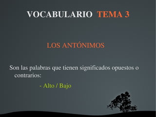 - Empezar, comenzar ... LOS SINÓNIMOS Son las palabras que tienen el mismo significado o un sifnificado muy parecido: