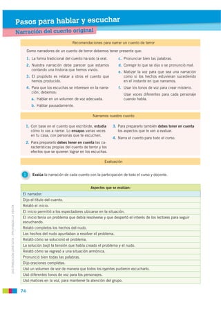 Pasos para hablar y escuchar
                                             Narración del cuento original
                  ...