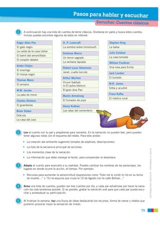 Pasos para hablar y escuchar
                                                                  Escuchar: Cuentos clásicos
...
