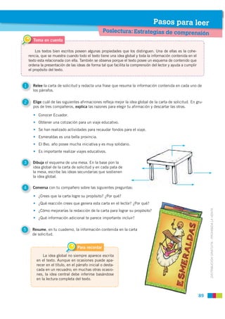 Pasos para leer
                                                   Poslectura: Estrategias de comprensión
       T
       ...