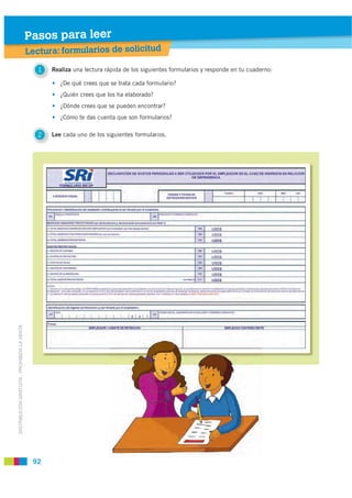 Pasos para leer
                                             Lectura: formularios de solicitud

                          ...