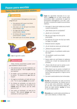 Pasos para escribir
                                             Texto: Uso del pronombre relativo

                      ...