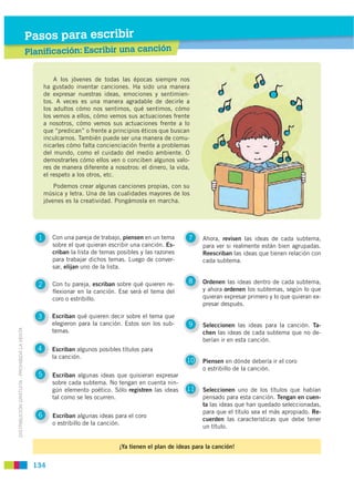 Pasos para escribir
                                             Planificació : Escribir una canción
                     ...