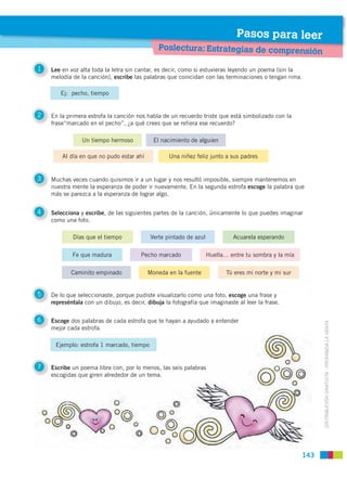Pasos para leer
                                              Poslectura: Estrategias de comprensión

1   Lee en voz alta ...