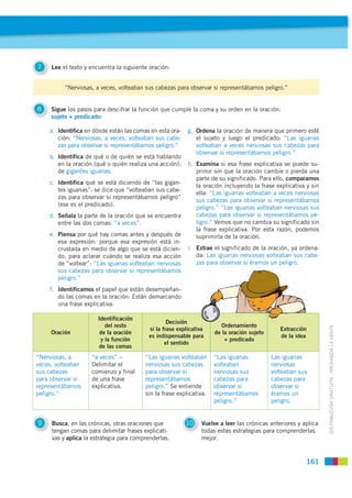 7    Lee el texto y encuentra la siguiente oración:


          “Nerviosas, a veces, volteaban sus cabezas para observar s...