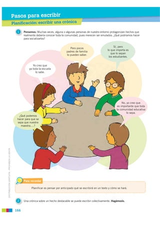 Pasos para escribir
                                             Planificació : escribir una crónica
                     ...