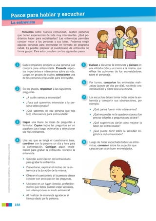 Pasos para hablar y escuchar
                                             La entrevista
                                  ...