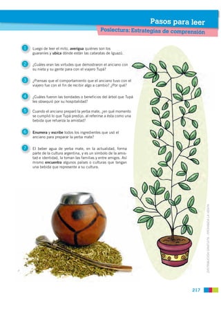 Pasos para leer
                                             Poslectura: Estrategias de comprensión


1   Luego de leer el...