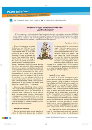 Pasos para leer
                                              Lect a: T t de divulgación científica
                      ...