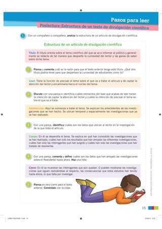 Pasos para leer
                                     Poslectura: Estructura de un texto de div
                           ...