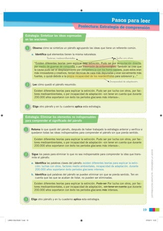 Pasos para leer
                                                                     Poslectura: Estrategia de comprensión...