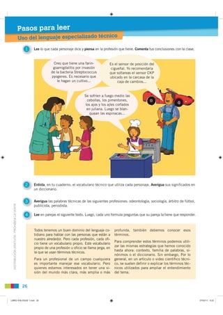 Pasos para leer
                                              Uso del lenguaje especializado técnico

                    ...