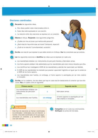 Oraciones coordinadas:
                                               1      Recuerda las siguientes ideas.

             ...