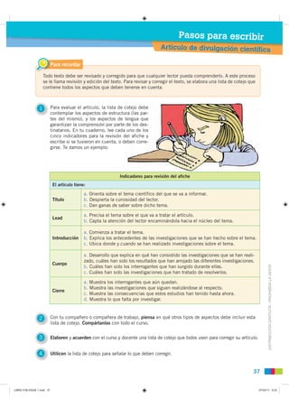 Pasos para escribir
                                                                                    Artículo de divulg...