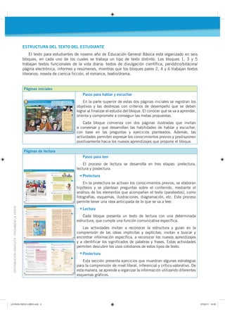 ESTRUCTURA DEL TEXTO DEL ESTUDIANTE
                                                   El texto para estudiantes de noveno...