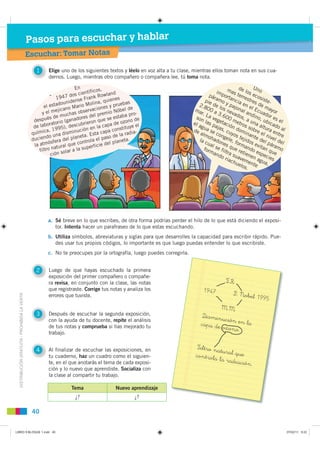 Pasos para escuchar y hablar
                                              Escuchar: Tomar Notas

                        ...