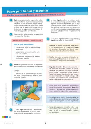 Pasos para hablar y escuchar
                                               Hablar y escuchar: Debate sobre textos ciencia...