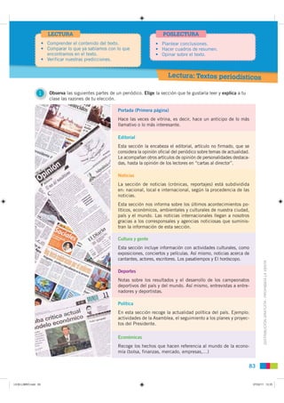 LECTURA                                                  POSLECTURA
                      • Comprender el contenido del te...