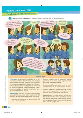 Pasos para escribir
                                               Planificación: Periódico escolar

                     ...