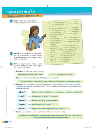 Pasos para escribir
                                               Redacción: Periódico escolar
                          ...