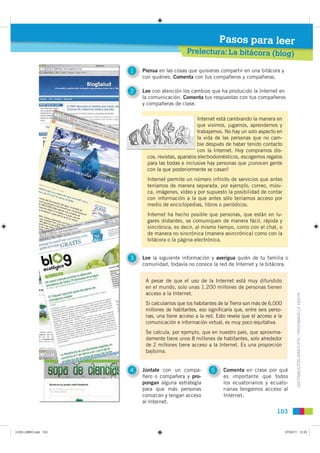 Pasos para leer
                                               Prelectura: La bitácora (blog)

                       1   ...