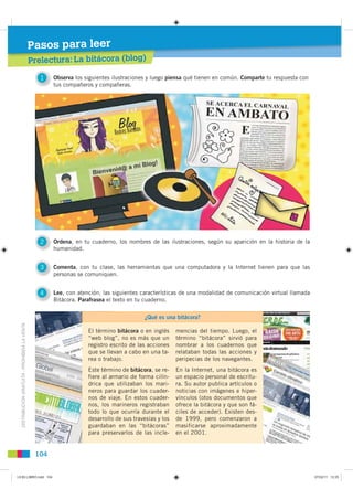 Pasos para leer
                                               Prelectura: La bitácora (blog)

                           ...