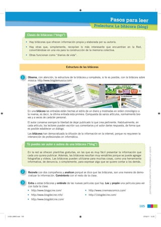 Pasos para leer
                                                                                   Prelectura: La bitácora...