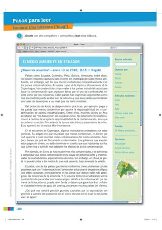 Pasos para leer
                                               Lectura: Una bitácora (“blog”)
                            ...