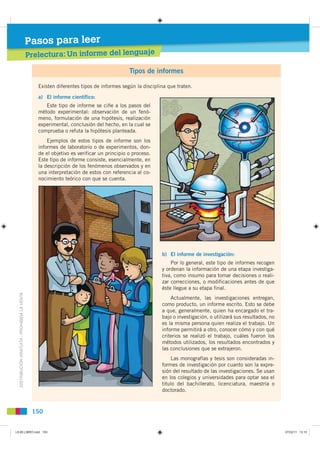 Pasos para leer
                                               Prelectura: Un informe del lenguaje

                      ...